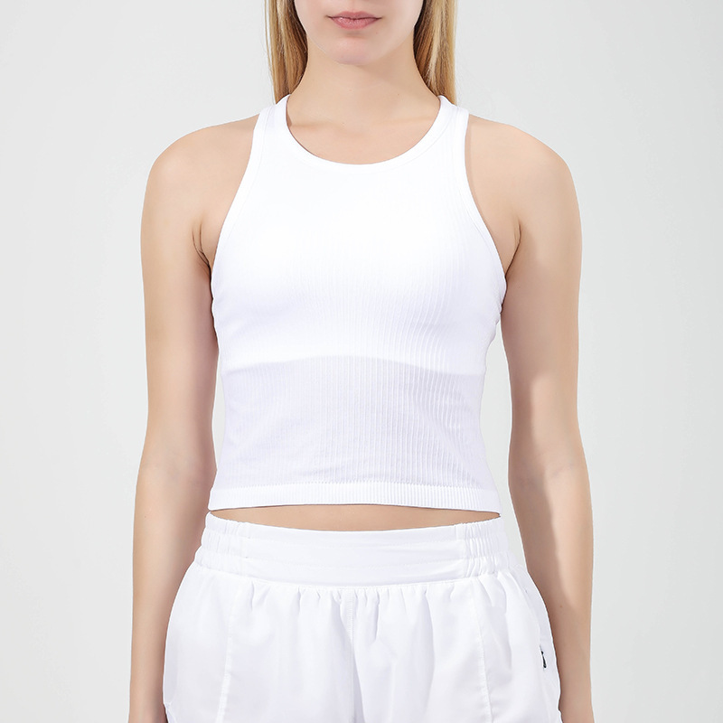 A-Le femme Yoga Sport Bras Rib Cropped Raceback Tank Sweetpops Portez des vêtements de sport actifs tous les jours sans couture