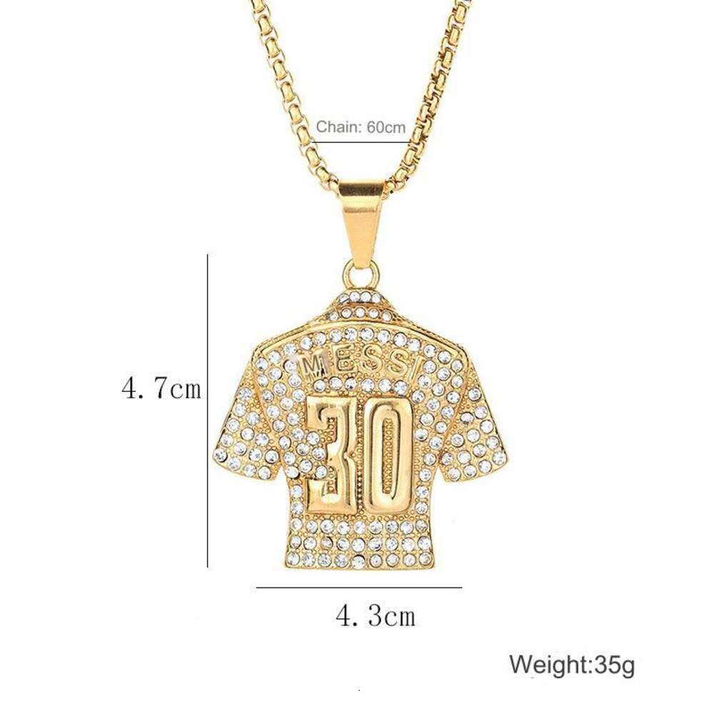 Cup Temu Jersey World Number Gold plated Pendant Necklace