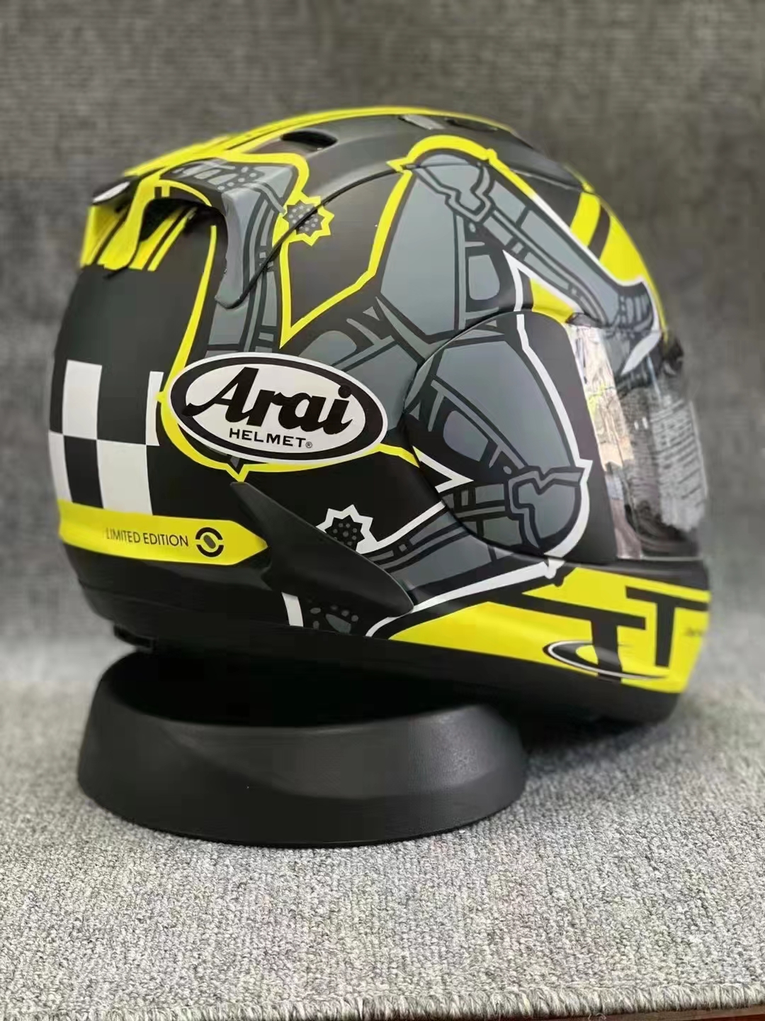 Arai Rx7x Isle of Man TT IOM Yellow Full Face Helmet Off Road Racing Motocross Motorcykelhjälm