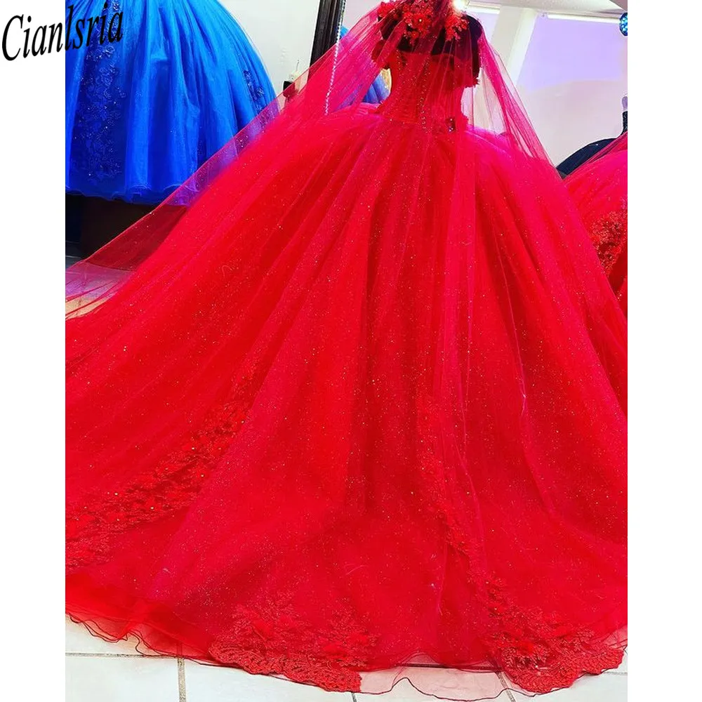 Quinceanera Kleider für 15 Party Mode Spitzen Applique Aschenputtel Geburtstagskleid heißes Schatz Ballkleid