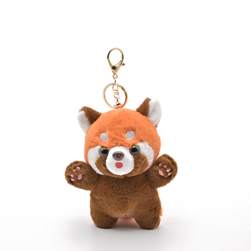 Authentique Cartoon mignon Pendants de jouets en peluche Panda, Keychains culturels et créatifs du zoo, en gros des pendentifs de raton laveur de poupée