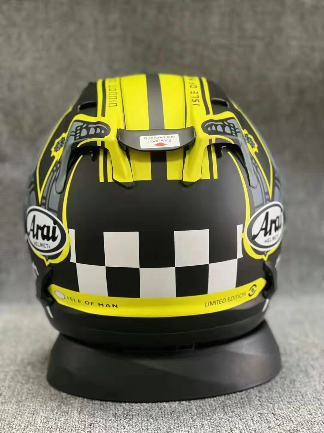 Arai Rx7x Isle of Man TT IOM Yellow Full Face Helmet Off Road Racing Motocross Motorcykelhjälm