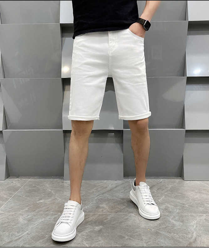 Projektant szortów męskich Guangzhou Xintang Wufen Dżinsy High End Middle Pants Slim Fit Brand Młodzież czarno -biały h rn1u