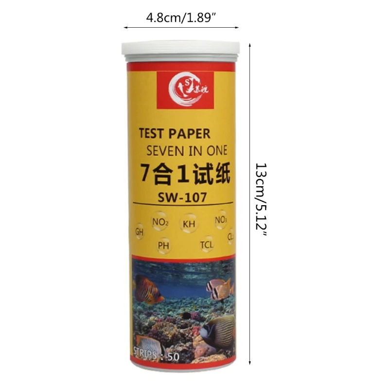 Aquariums Aquarium Test Strip 50 Strips Pack Fish Tank Testing Kit for Freshwater Saltwater Pond Easy to Read Water Testing Guide