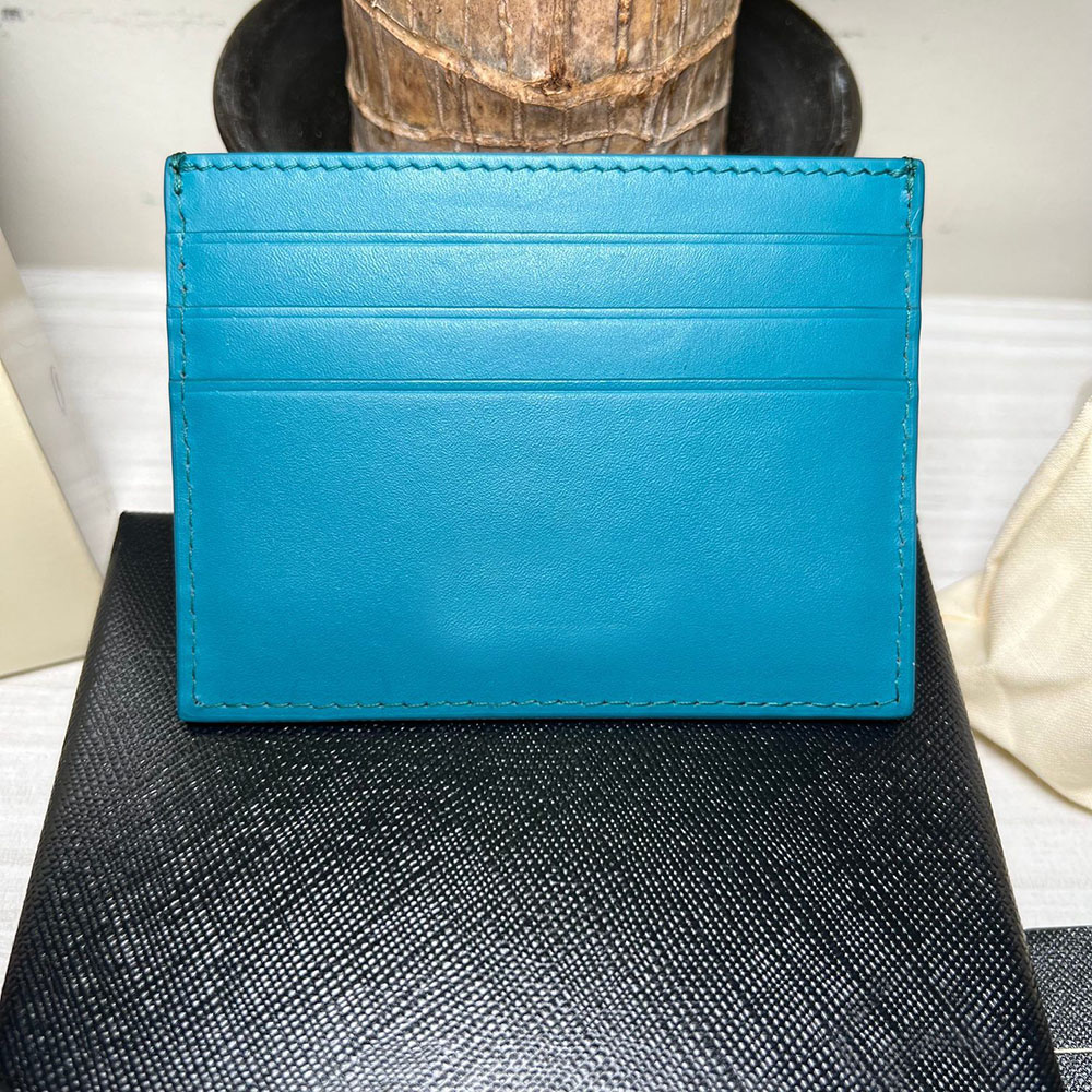 Habilleur de carte de crédit de créateur de mode Cuir d'origine hommes et femmes portefeuille Cow Hide Boîte d'origine bleu vert carte de bourse noire