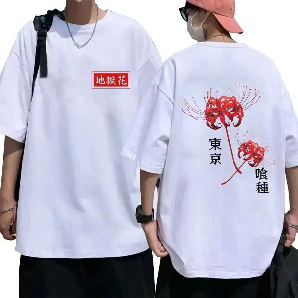 Men's T-Shirts Japanese Anime T-shirt Loose Oversized Men Cotton T-Shirt Fashion Casual Women Short Slves Harajuku Y2k Clothes T Strtwear Y240420