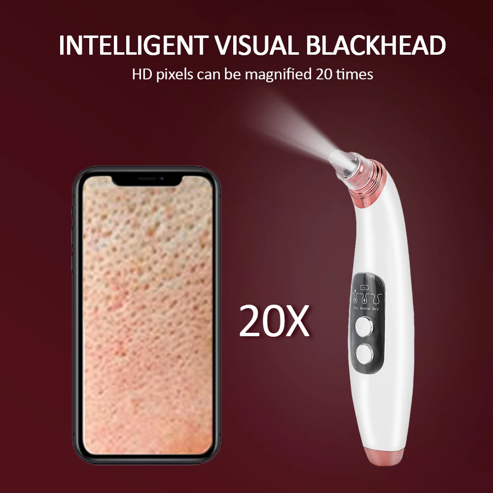 Skrubber BJI Visual Blackhead Remover Vacuum Sug Pore Cleaner Acne Point WiFi Black Spot Extractor Ansiktsrengöringsverktyg Dropshipping