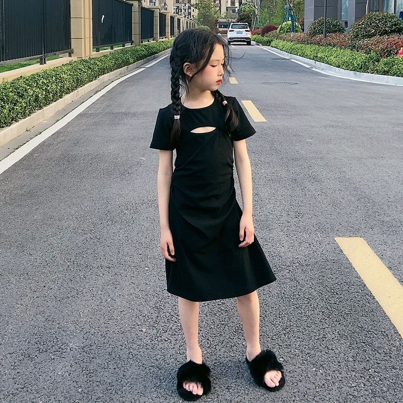 Girls' fishtail skirt 2024 new summer dress personality wrinkle slimming Korean version skirt