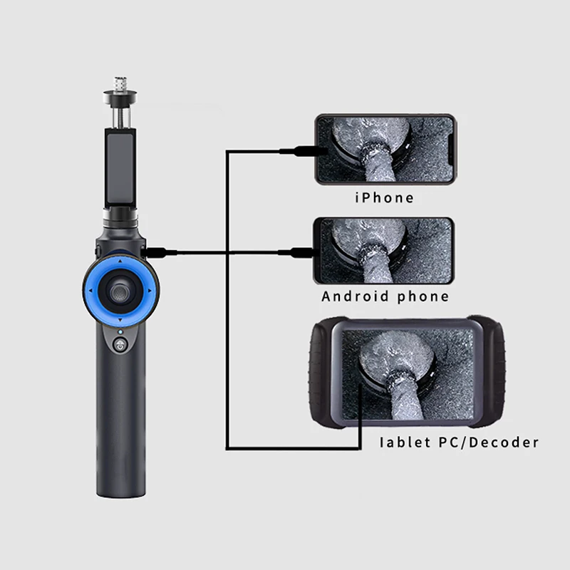 Kameralar 6.2mm 5.0MP 360 Derece Direksiyon Endüstriyel Borescope Endoskop Arabaları İPhone Android Akıllı Telefon için Teftiş Kamerası