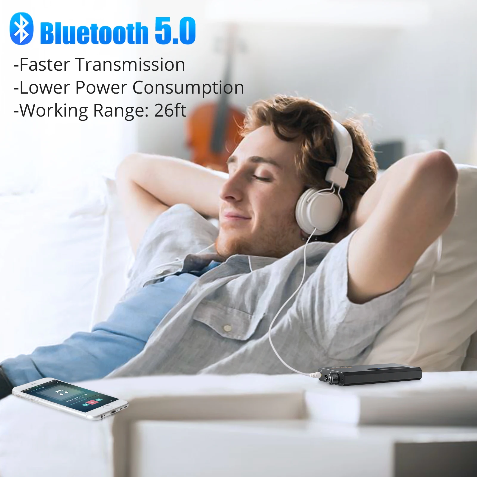 Amplificateur Link pour amplificateur de casque HIFI 16150Ω avec / sans Bluetoothcompatible 5.0 Récepteur portable 3,5 mm AUX AUCHE