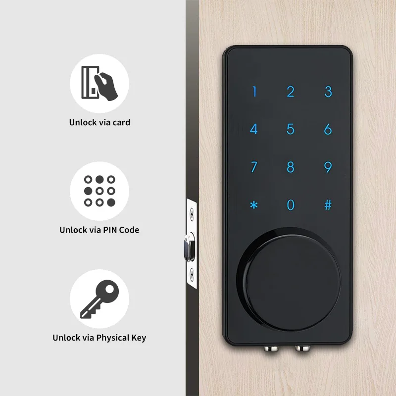 Controllo blocco della porta intelligente Bluetooth TTLOCK Key Password senza chiave elettrica Lock Schermata Tocchetto Castina Auto IC Chiave Lock Meccanica Blocca