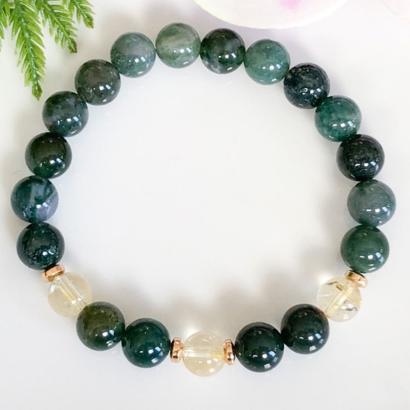 MG1486 STAND NOUVEAU DESIGN CITRINE ET MOSS AGATE BRACELET NATUREUX BRACELETS DE GEME CRISTAUX CRISTS MALA BRACELET YOGA CONDIONS POUR 2785