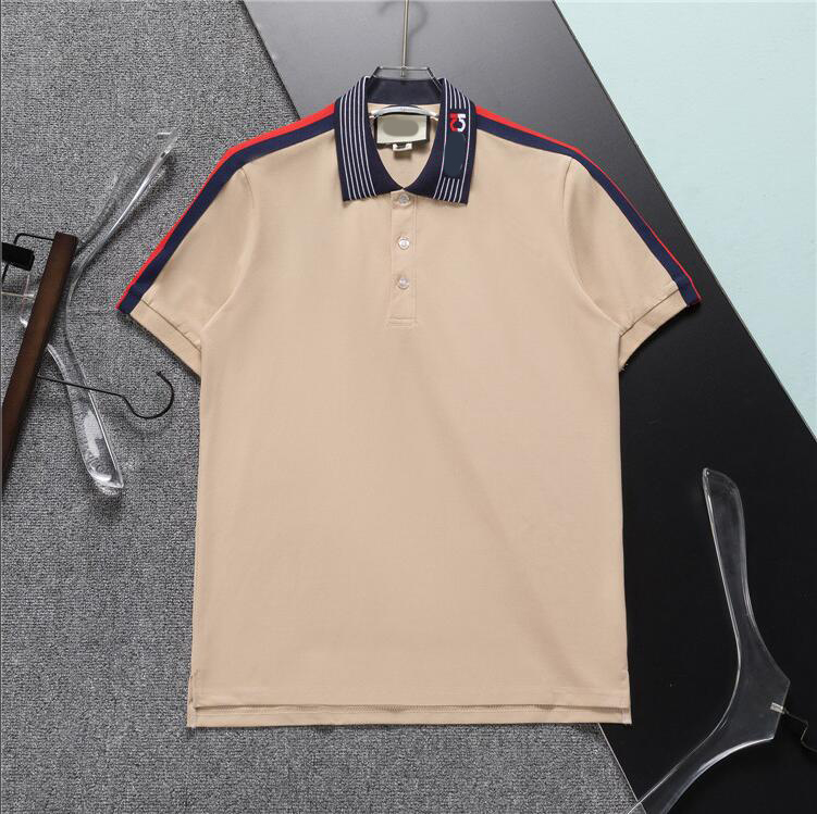 2024SS Designer Stripe Polo Shirt T Shirts Snake Polos Bee Floral Embroidery Mens High Street Fashion Horse Polo T-Shirt#187