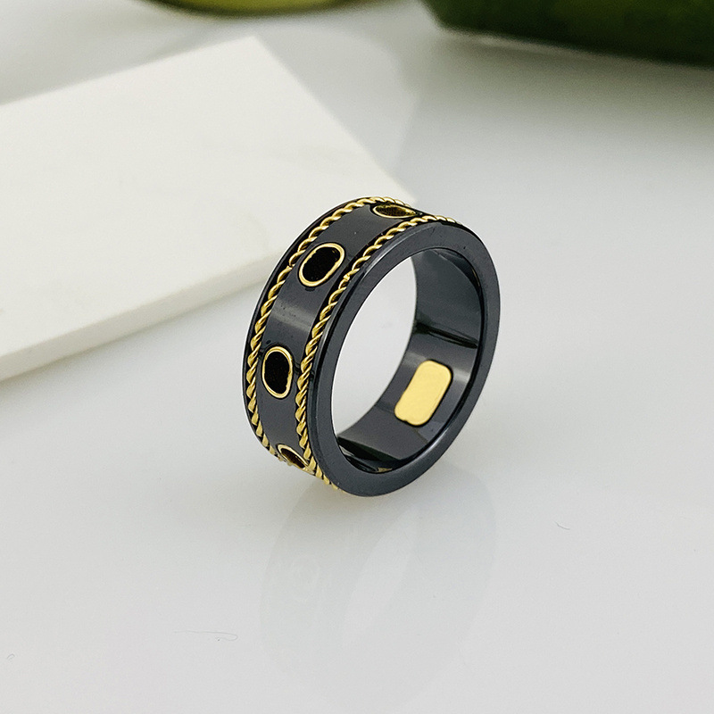 Hochwertiger Gold Planet Ring Mode für Männer Frauen Unisex Ceramics Chip Designer g Brief Ringe Schmuck Weihnachtsgeburtstag Geschenke R023 S IFTS