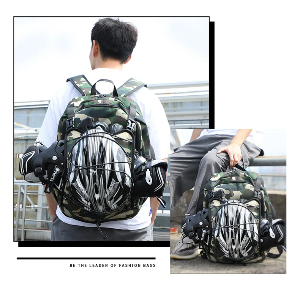 Bags Large Capacity Travel Backpack Inline Skate Backpack With USB Charging Port Ice Blades Skate Carry Bag Roller Skate Bags