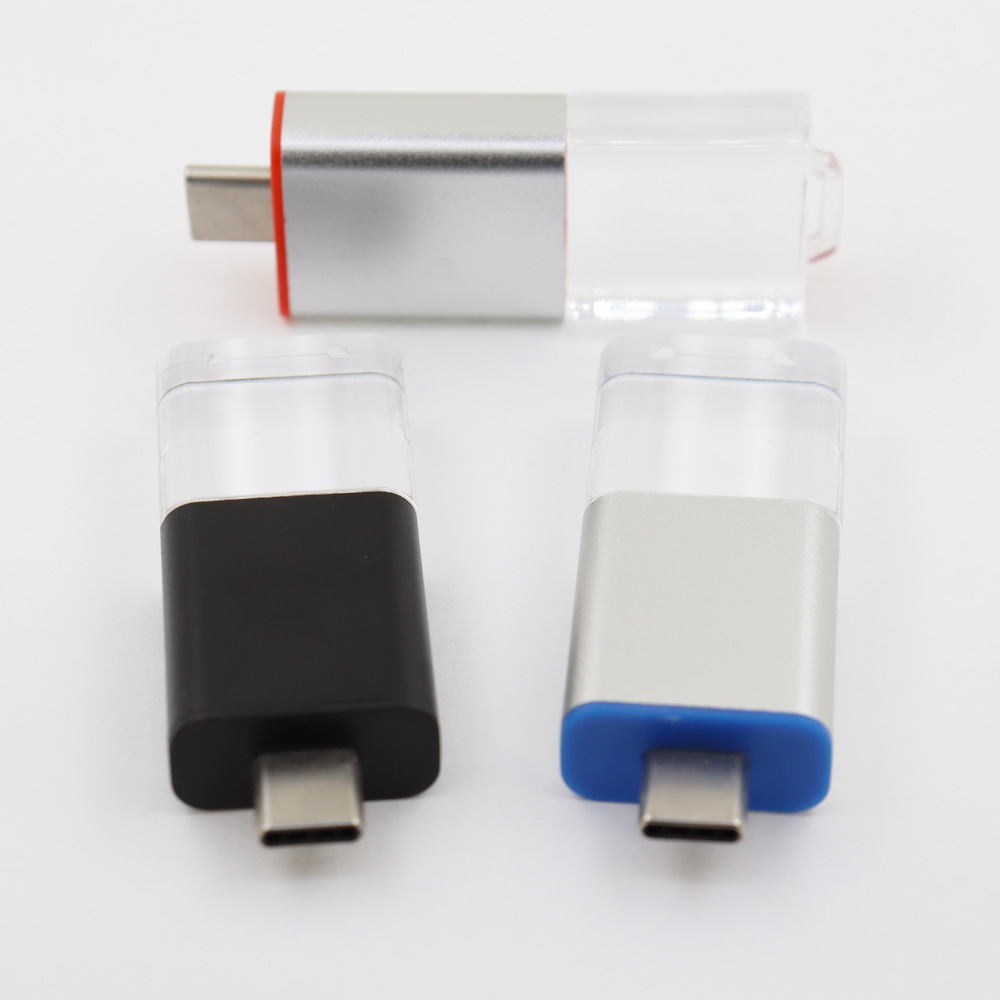 Type-C-gränssnitt USB-flashenhet LED Light Up Thumb Drive 8 till 128 GB Pendrive USB C Memory Stick