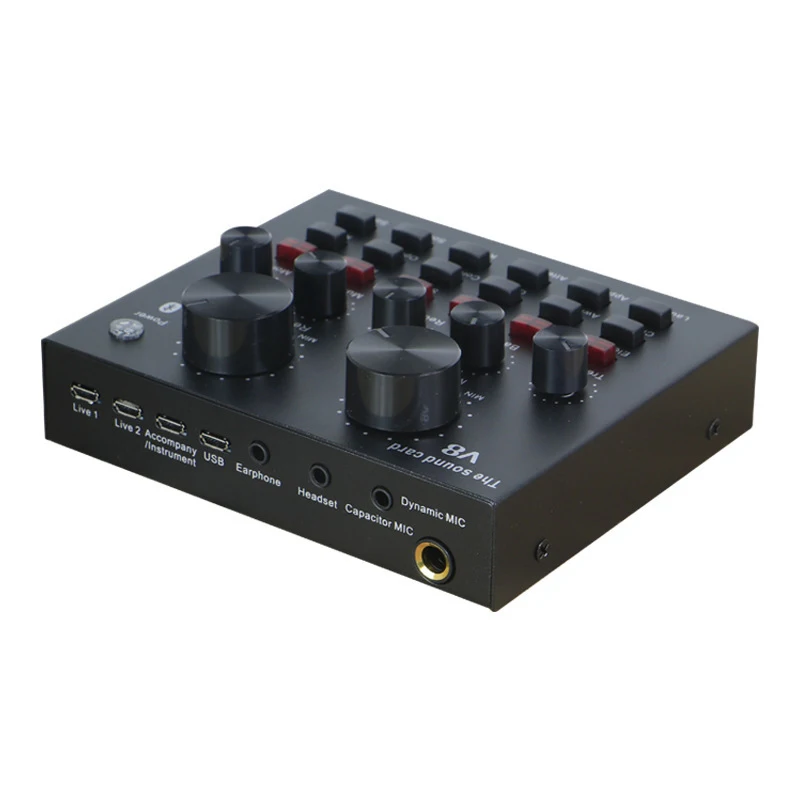 Joueur KTV Live Broadcast Mini Audio Mixer Sound Console Console Mic Studio Enregistrement pour ordinateur de téléphone mobile