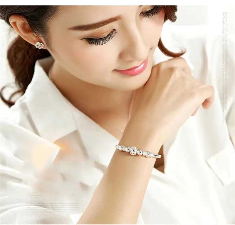 Cadeia nova cor coreana Moda Silver Cor Minchas Lucky Bangles for Women Bracelets Luxury Designer Party Wedding Jewelry Gifts Y240420