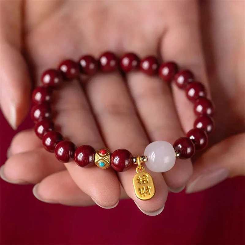 Chain Lucky Red Transport Bead Bracelet Bangle for Women Men Bring Wealth Attract Money Adjustable Wristband Party Birthday Jewelry Y240420