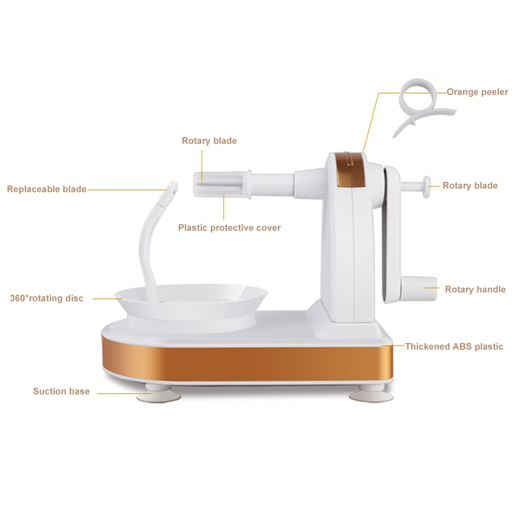 ピーラーアップルピーラー多機能ロータリーフルーツピーラーハンドクランクカッティングステンレス鋼マシンキッチンアップルスライサーフルーツピーラー