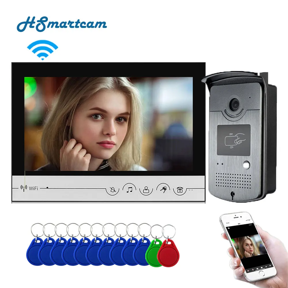 Control Smart Home 9 inch WiFi Video Intercom voor Home Monitor Entry System met RFID Outdoor Camera App Telefoon ontgrendelen