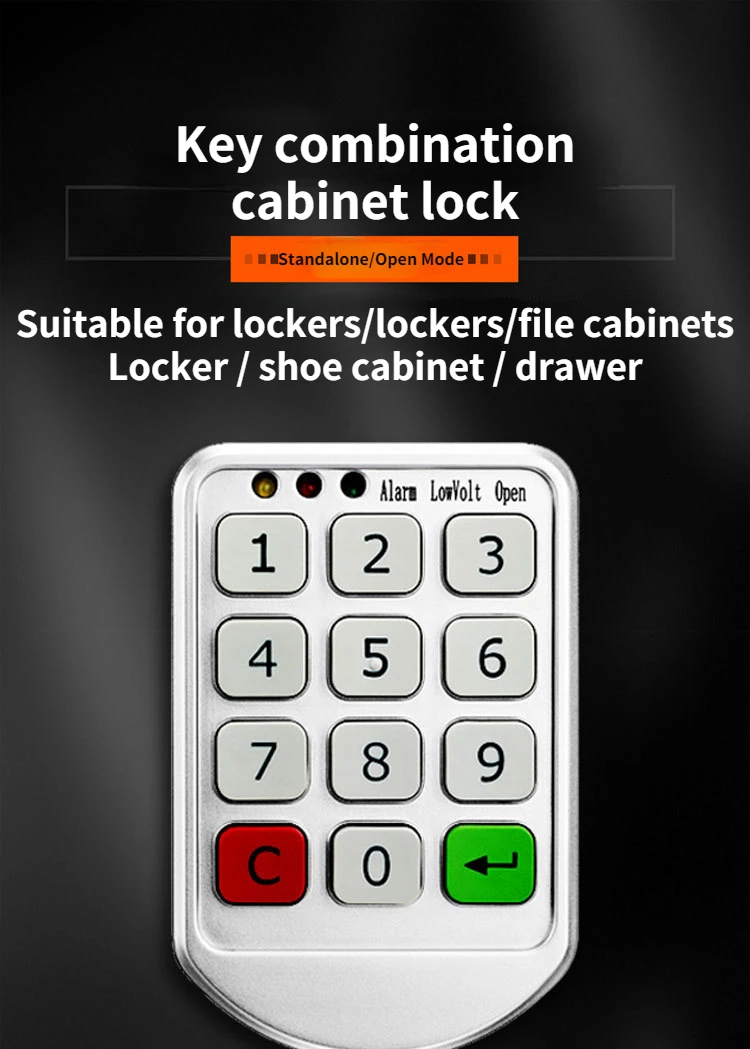 コントロールスマート電子パスワードロックデジタルコード引き出しロックキャビネットドアロックファイルワードローブロックオフィスストレージロック無料配線