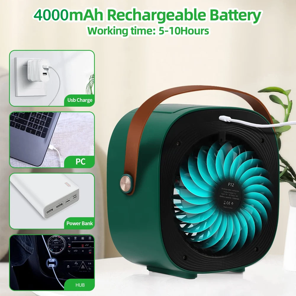 Mini portable air conditioner, refrigerator, wireless air conditioner, USB rechargeable AR cooling fan, car indoor camping vehicle, portable air conditioner