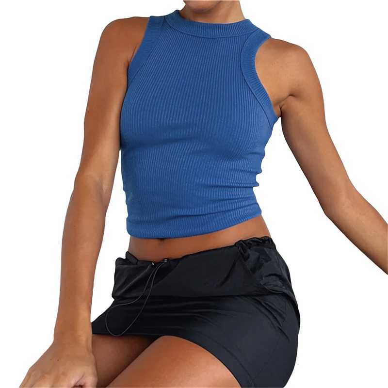 女性の戦車CAMIS XINGQING Y2K TANK TOP 2023 SUMMER SUMMER WOMEN AESTHETIC SOLID COLOR SLEFLESS LIBED BEST BASIC BASIC CASUAL STRTWEAR Y240420