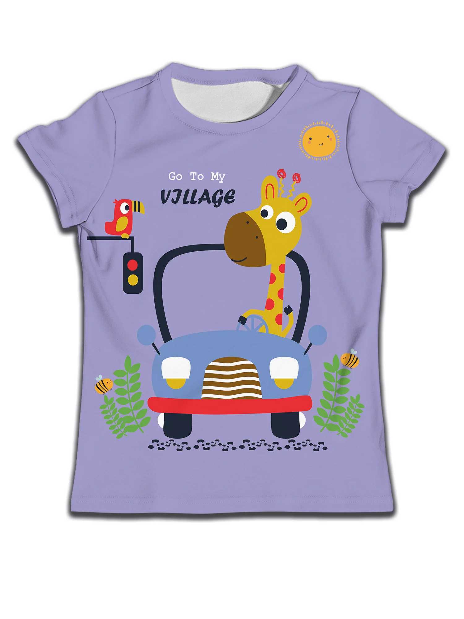 Męskie koszulki T-shirty Baby T Orange Short Slve dla dzieci ubrania dla dzieci dinosuar nadruk