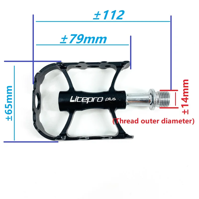 Lichten LitePro Ultralight Pedal 184G vouwfiets pedaal aluminium legering niet -slip pedaal goud rood zwart zilver titanium