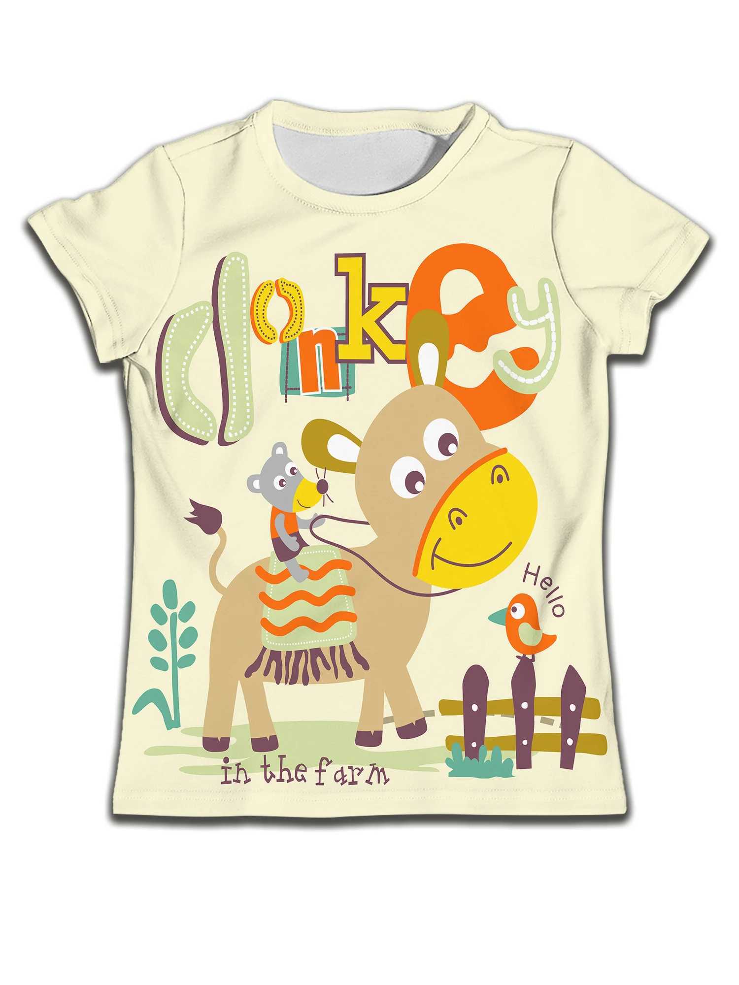 Męskie koszulki T-shirty Baby T Orange Short Slve dla dzieci ubrania dla dzieci dinosuar nadruk