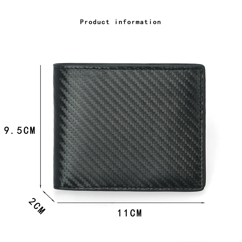 Wallets Bisi Goro Leather Men's Card Holder Carbon Fiber Antitheft Brush Wallet Male Fold RFID Blocking MultiFunctional Money Card Bag