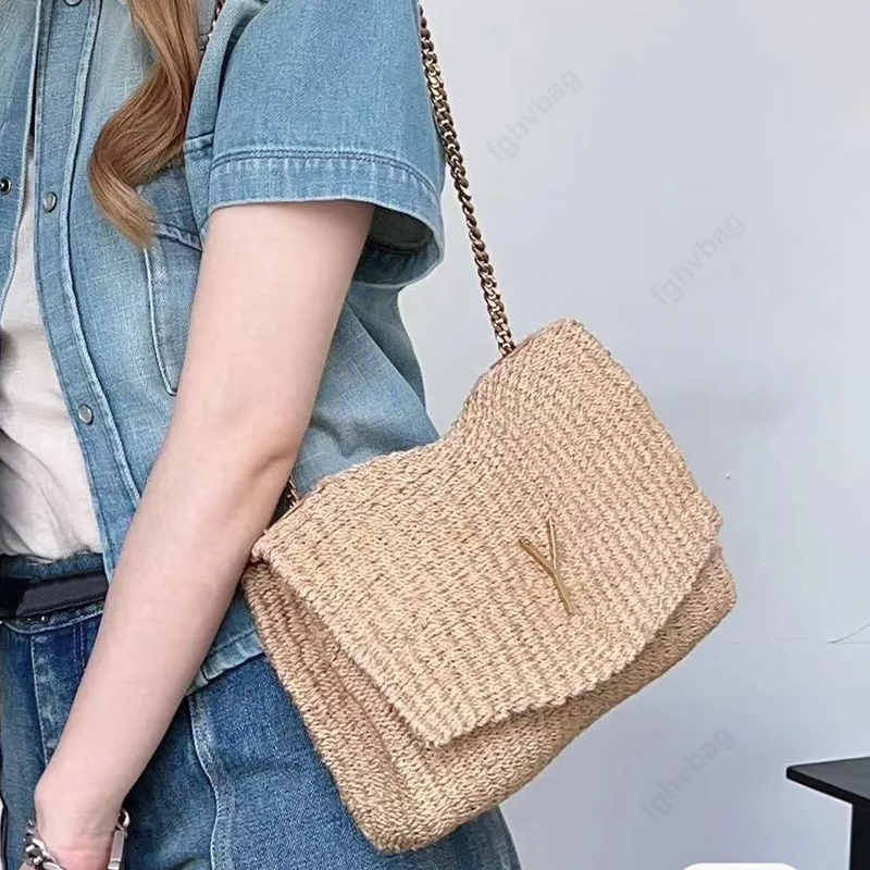 Sac de créateur de paille Sac à la mode de la chaîne de paille tissée Sac à bandoulière Sac à bras crossbody Sac à main de qualité sac à main