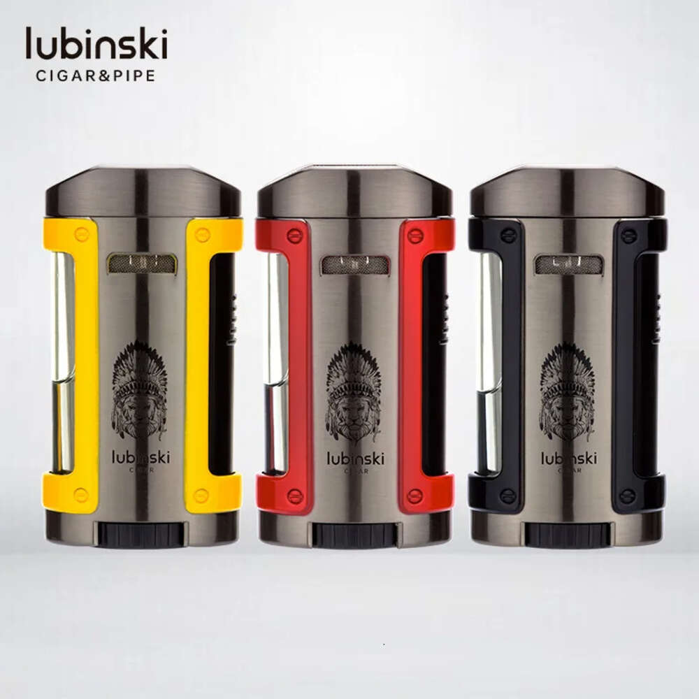 Lubinski Metal Butane senza accendino a gas Outdoor View più leggero di sigari senza venti senza gas Torcia Torcia Studitore Regalo di alta gamma maschile