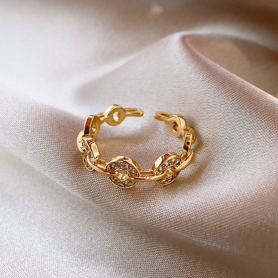 Moda Lucky Pierścień Regulowany miedź miedziany Kształt Złoty Sliver Rose Gold Copper Rings For Women Men Men Biżuteria Prezent 235J