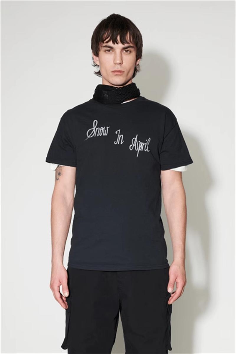 2024SS T-shirt Men Women 1: 1 Hoge kwaliteit Letter Afdrukken T-shirt Top T-stukken Black Wit