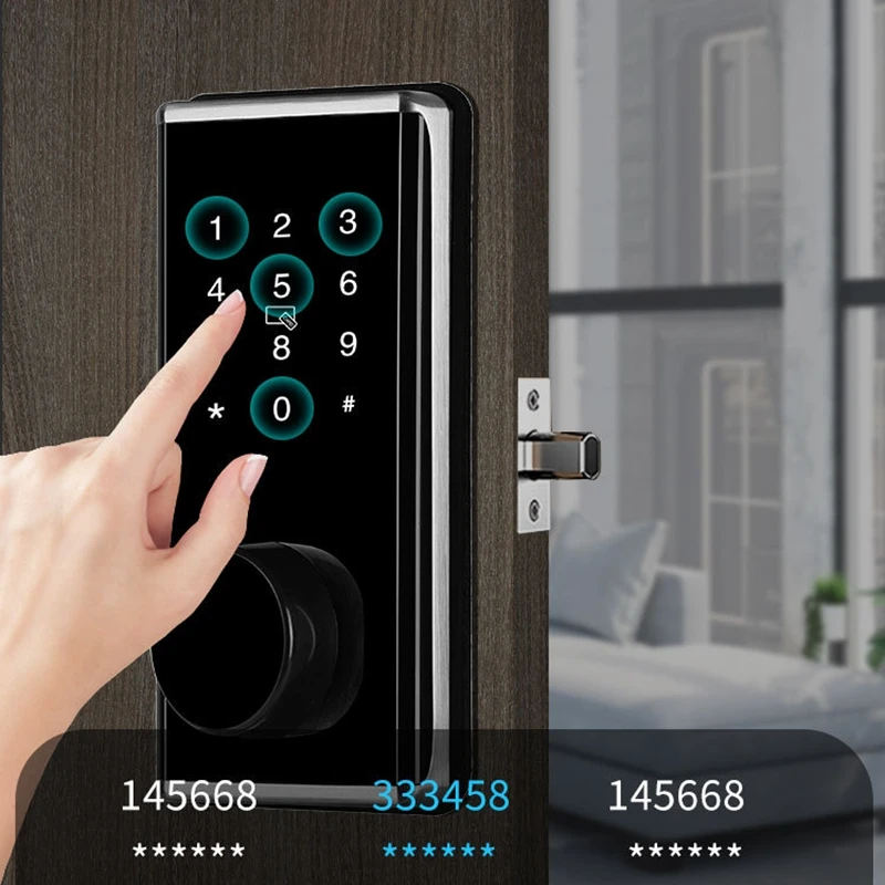 Besturing Smart Door Lock Bluetooth Deadbolt vergrendelt sleutelloze deur invoer buitendeur wachtwoord IC kaarten voordeurslot met enkele tong