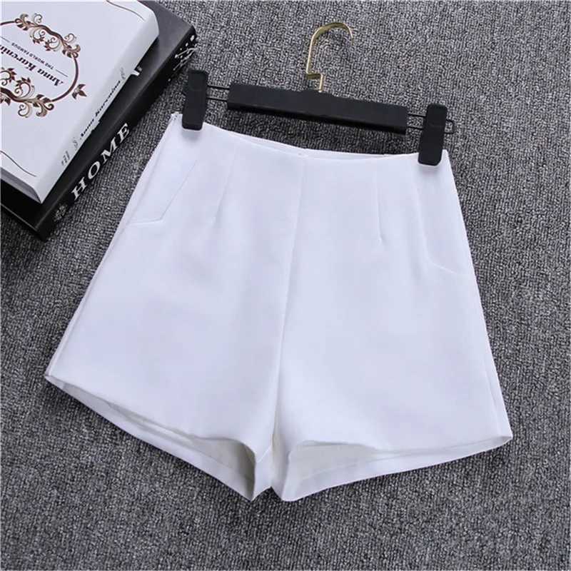 Shorts féminins 2024 Nouveaux femmes Summer High taille A-Line Casual Set Shorts Femmes Couleurs solides shorts pour femmes Y240420