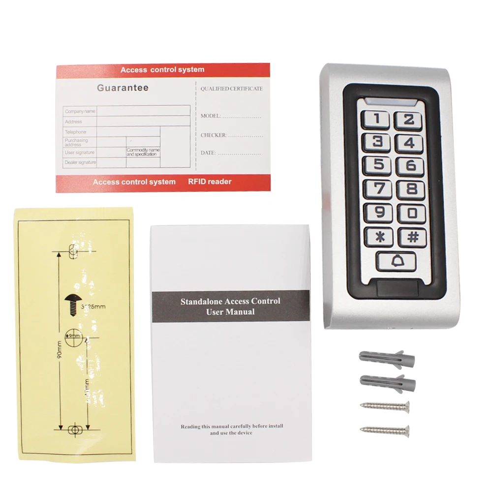 Controle waterdichte achtergrondverlichting RFID -deur toegangscontrole lezer toetsenbord 1000 gebruikers deur bell 125 kHz EM -kaartdeuropener Smart Electric Lock