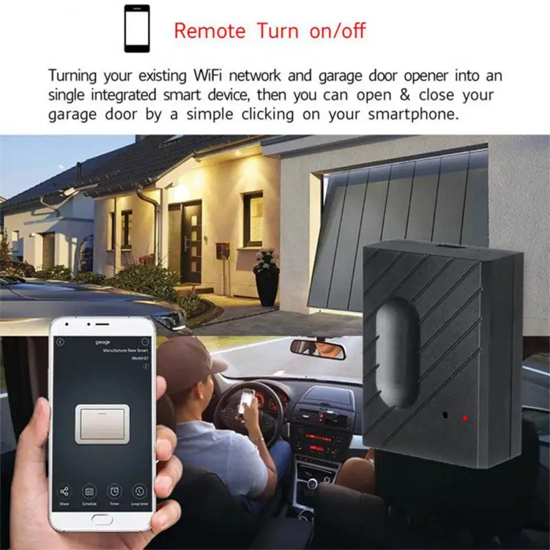 Управление Aubess Wi -Fi Smart Garage Door Controller Sensor Sensor Ewelink App Remote Timer работает с Alexa Echo Google Home Home No Hub