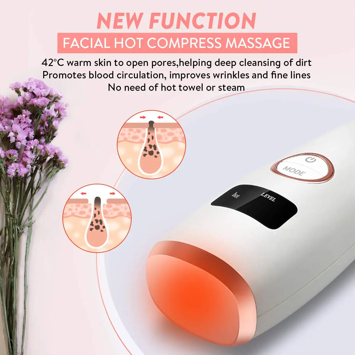 Aspiratorer# Blackhead Remover Vacuum Hot Compresses Pore Cleaner Sugring Nose T Zone Acne Sebum Firming Skin Sentive Care USB Charge