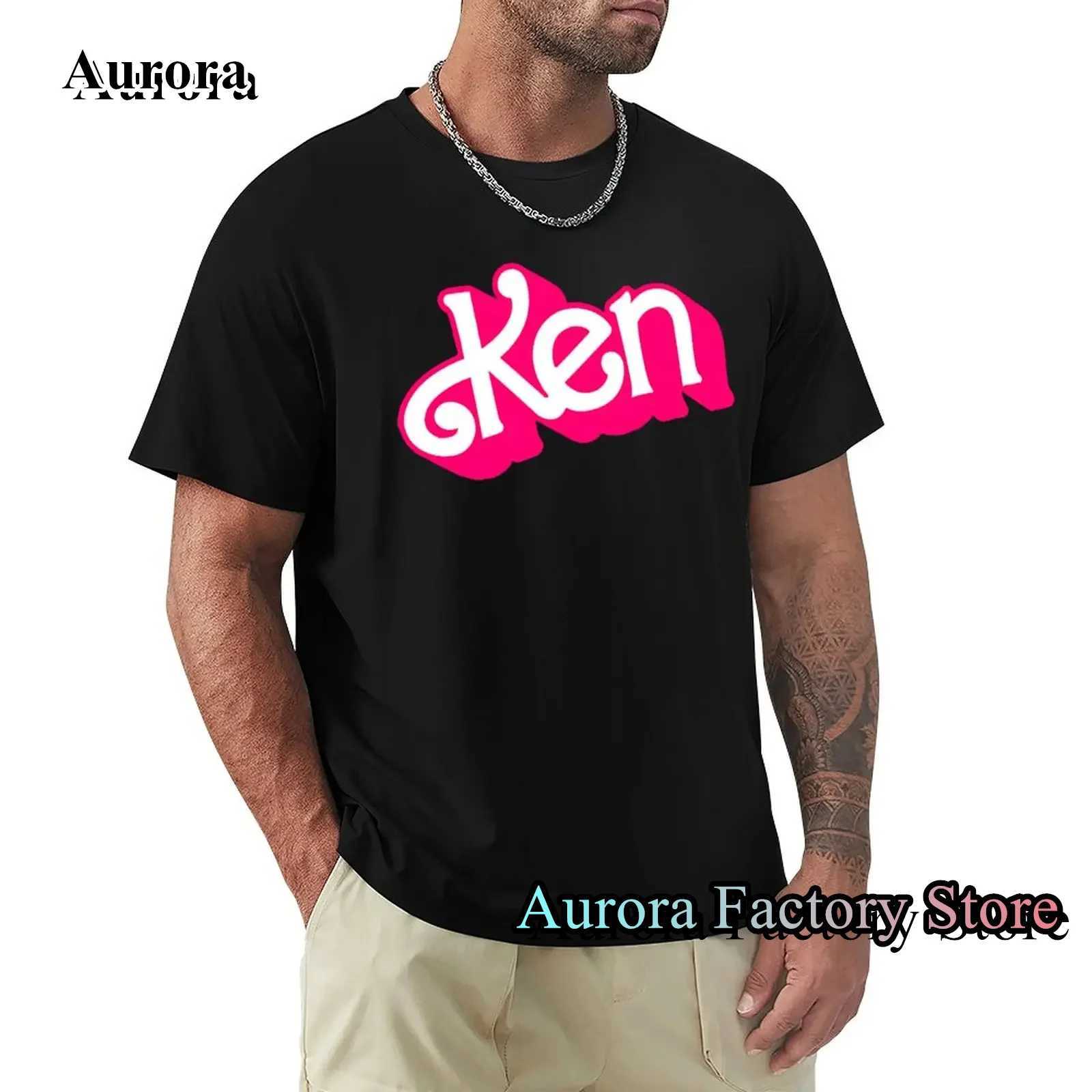Мужские футболки Мужчина Летняя модная хлопчатобумажная футболка Ken Letter Print Tops TS мужской повседневную одежду Op-вырезы