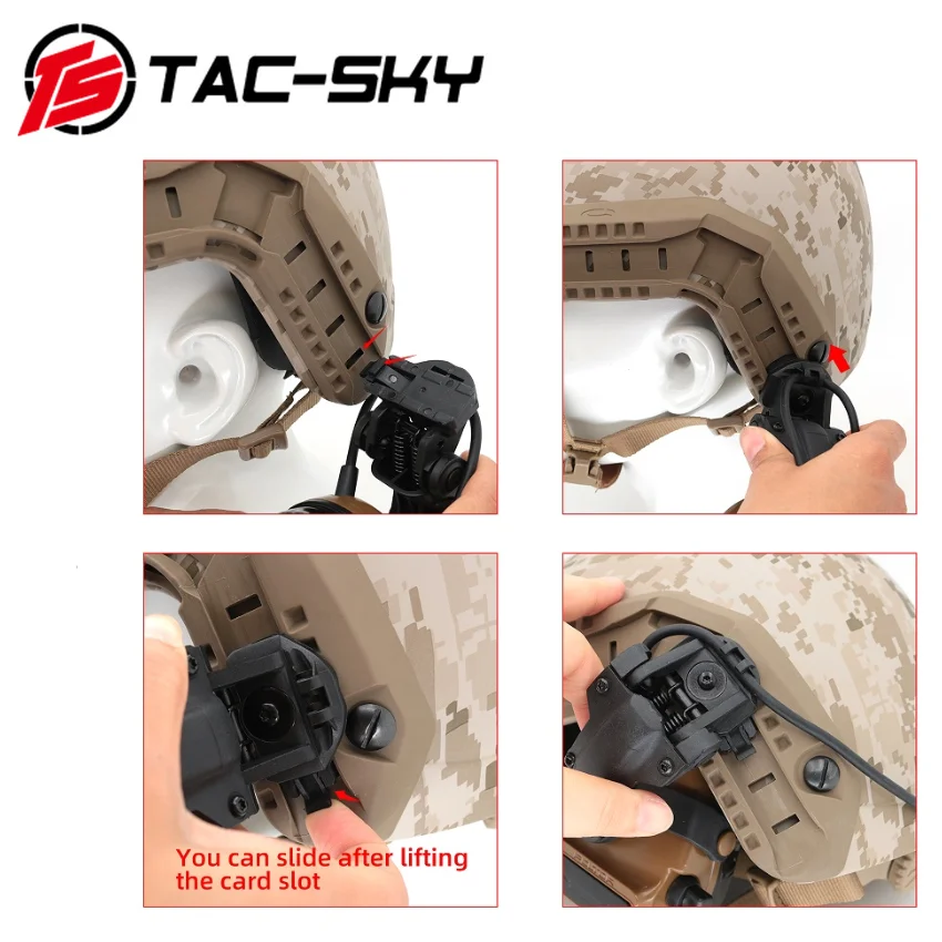 Accessories TACSKY Tactical Helmet Mount Adapter ARC Track Mount Headset Accessories Compatible with Outdoor Hunting COMTAC II III Headset
