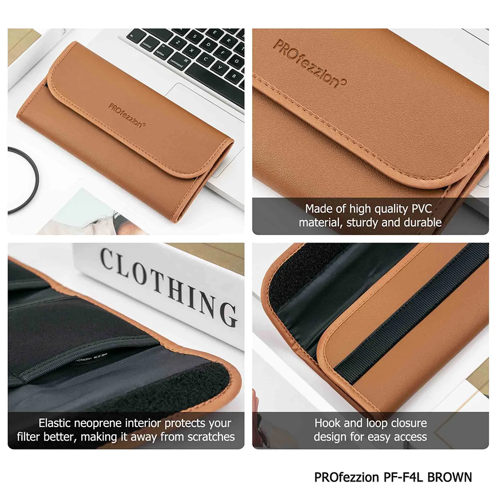 Wallets Retro Filters Wallet 4 Pockets Soft Foldout Lenses Filters Bag with Microfiber Cleaning Cloth Camera Accessories Nd Uv Cpl Ri