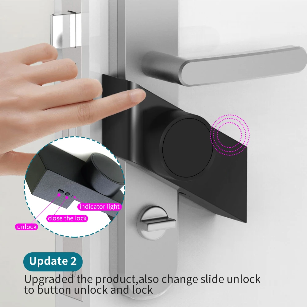 Contrôlez le verrouillage de porte de porte intelligente argent S3 S3 Lock sans touche Emplace pour attacher l'application de contrôle du téléphone de verrouillage électronique compatible Bluetooth compatible