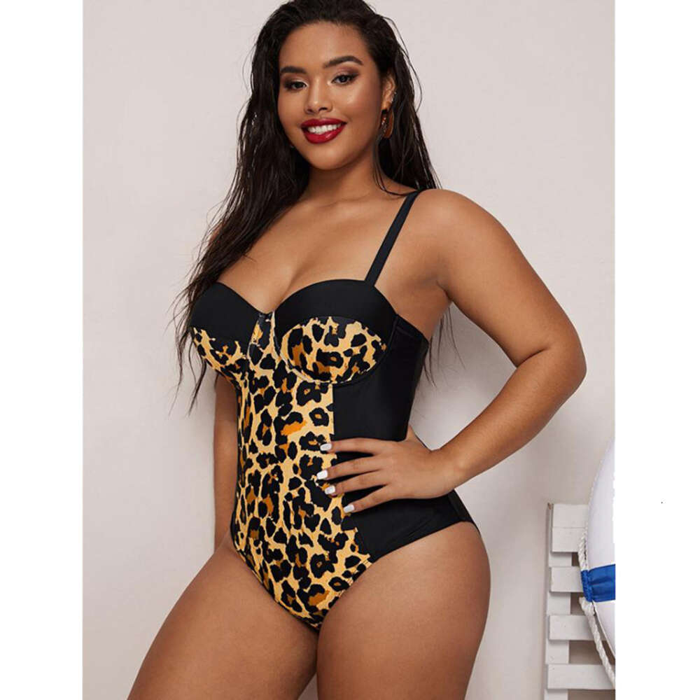 Nieuwe oversized zwempak voor dames met luipaardprint over de buik voor afslank en sexy backless jumpsuit