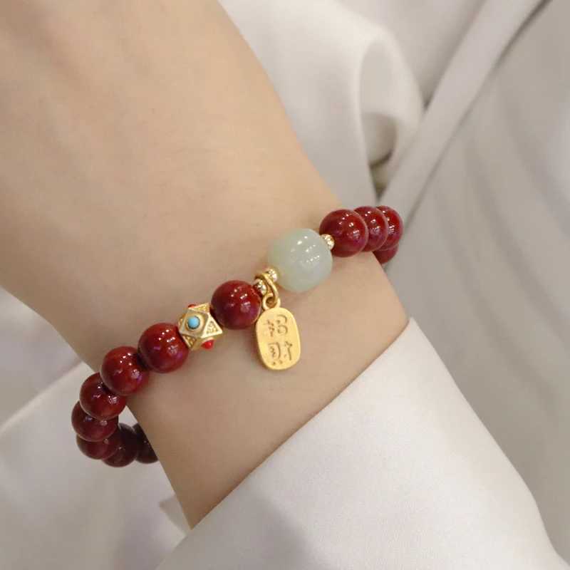 Chain Lucky Red Transport Bead Bracelet Bangle for Women Men Bring Wealth Attract Money Adjustable Wristband Party Birthday Jewelry Y240420