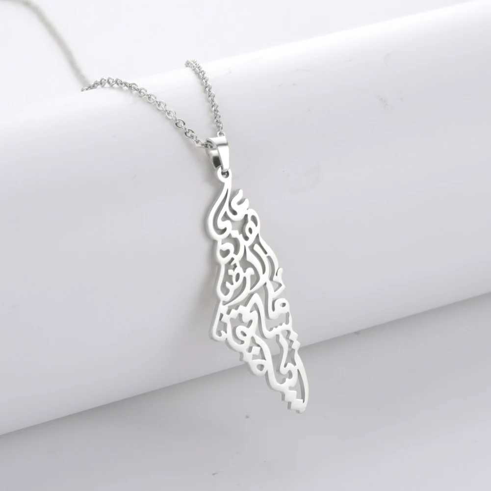 Hänge halsband skyrim arabiska hänge halsband rostfritt stål nackkedja för kvinnor män land geografi smycken gåva grossist y240420