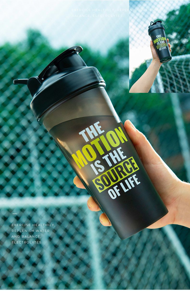 Shaker Bottles Gym Sports Protein Powder Mixing Bottle Outdoor Portable Leak Proof Plastic Cup Drinkware