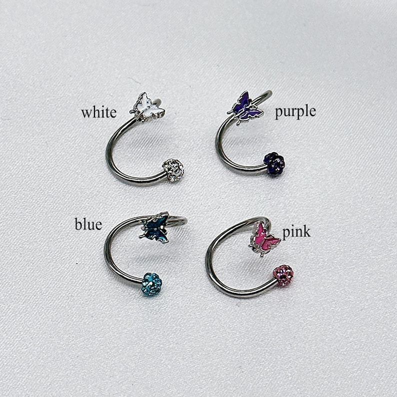 S Shape Butterfly Lip Ring Sweet Nose Ring Lip Piercing Fashion Piercing Charm Women Body Jewelry Girls Accessories